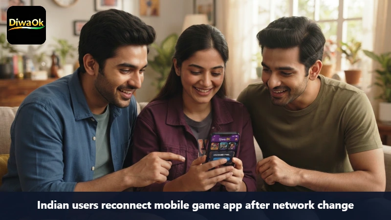 Indian users reconnect mobile game app after network change